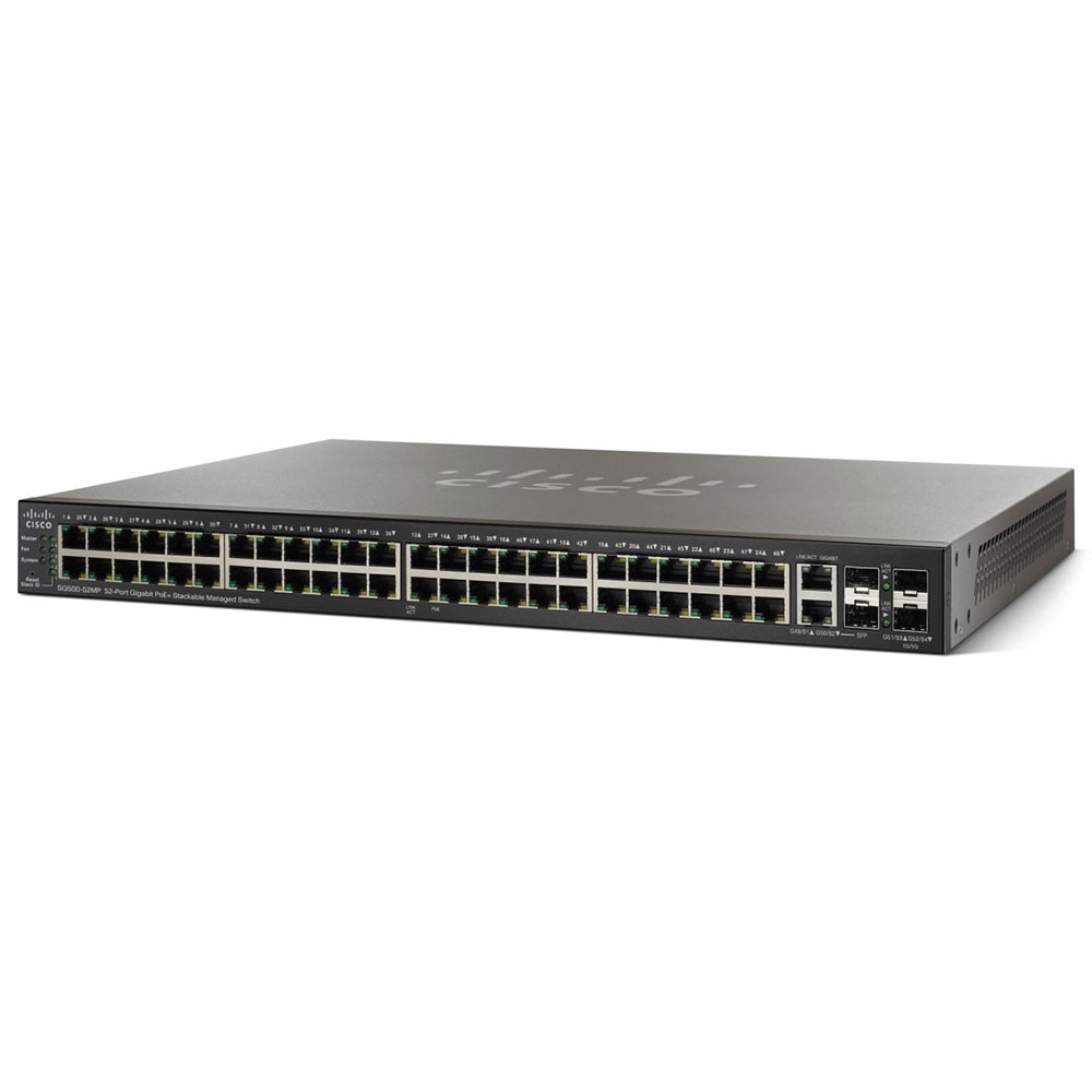 Cisco 52pt Gigabit Max PoE+ Stackable Managed (SG500-52MP-K9) thumbnail