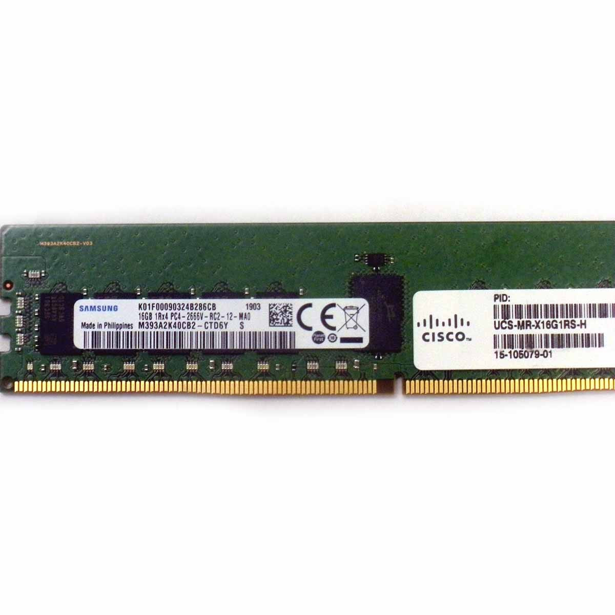 Cisco 16GB DDR4-2666-MHz RDIMM/PC4-21300/single Rank/x4/1.2v (UCS-MR-X16G1RS-H) thumbnail