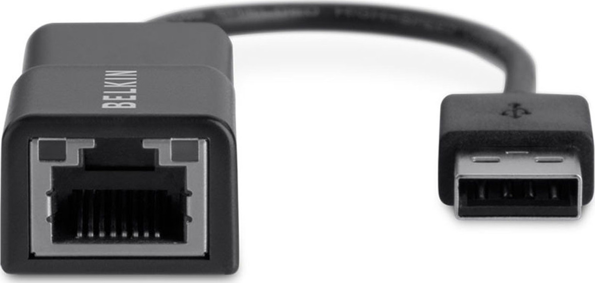 Linksys Belkin RJ45 Netzwerk Adapter CAT 5 [1x USB 2.0 Stecker A - 1x RJ45-Buchse] 0.12 m Schwarz Belkin (F4U047bt) (F4U047BT) thumbnail