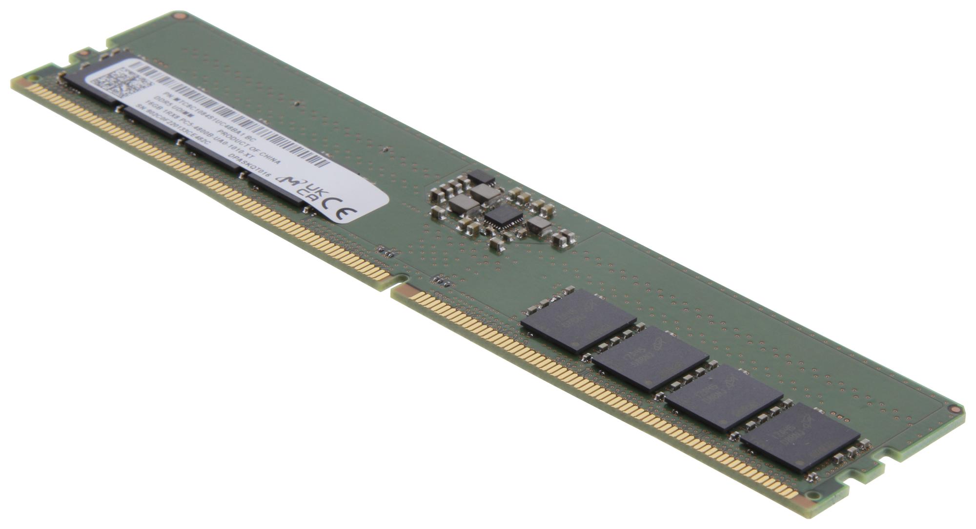 MICRON 16GB (116GB) 1RX8 PC5-38400B-U DDR5-4800MHZ UDIMM (MTC8C1084S1UC48BA1) thumbnail