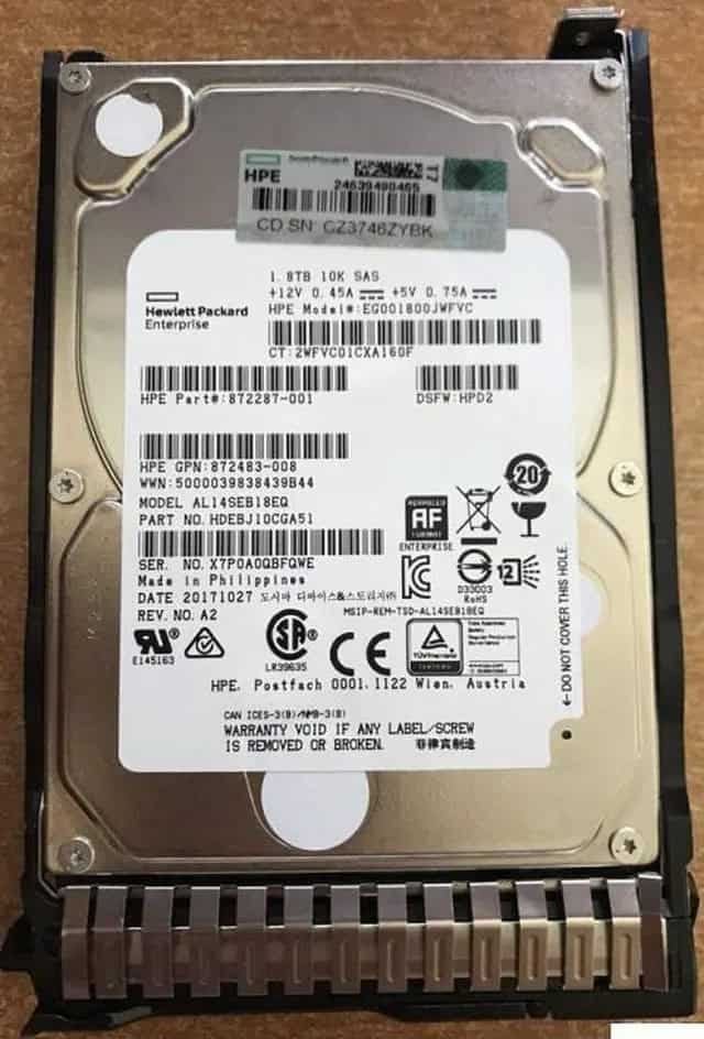 HP 1.8TB SAS 12G 10K SFF SC 512e (872287-001-RFB) thumbnail