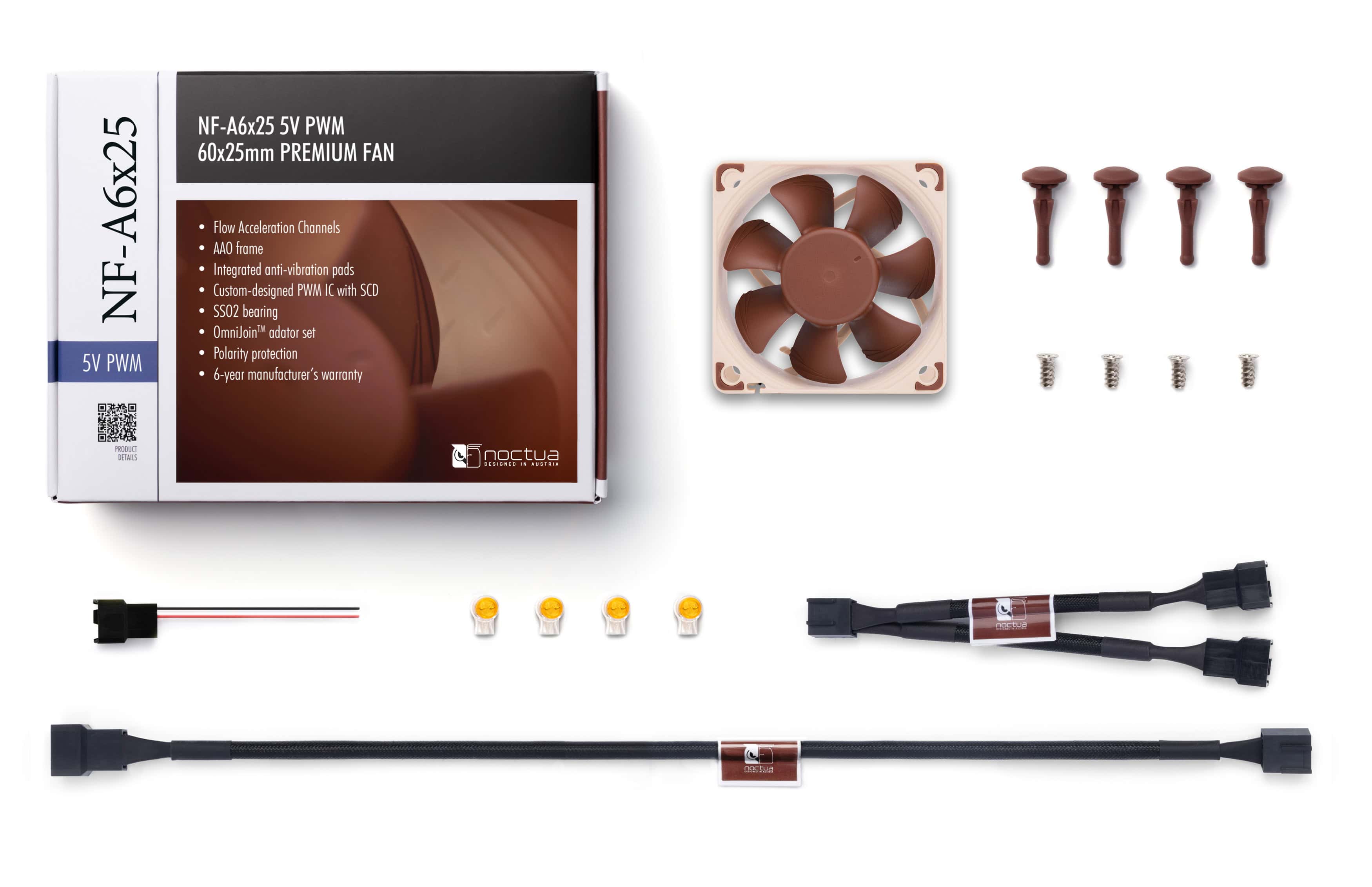 Noctua NO NF-A6X25PWM5V - Noctua NF-A6x25 PWM (NF-A6X25 PWM 5V) thumbnail