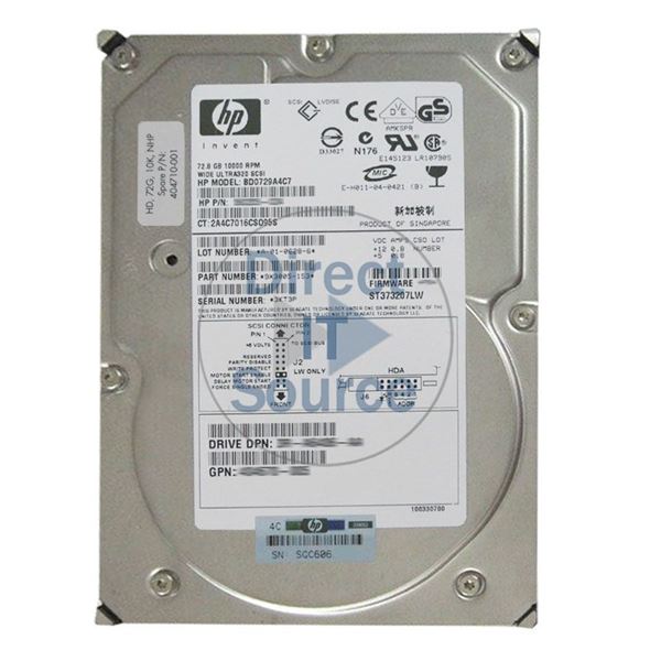 HP HDD Drive 72GB 15K NHP (404710-001) thumbnail