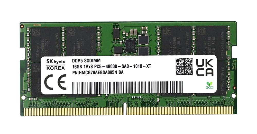 Hynix 16gb 1rx8 Ddr5 3200mhz 262-pin Cl52 1.1v Cso-dimm Memory Module (HMCG78AHBVA315N-BA) thumbnail