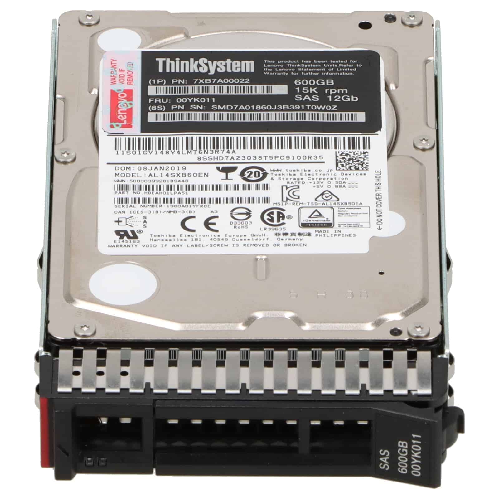 Lenovo 600GB 15K SAS 12Gb/s Hot Swap (01GV148) (01GV148) thumbnail
