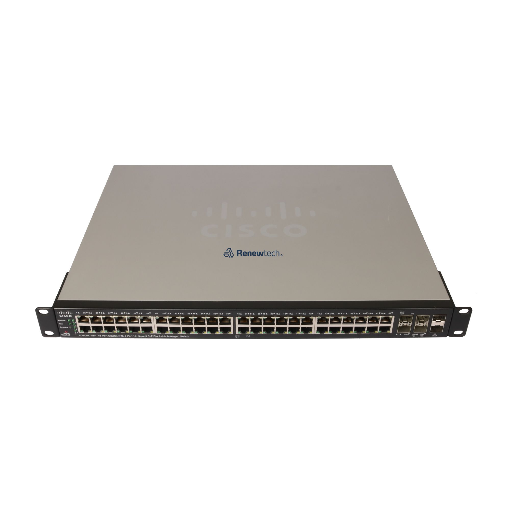 Cisco Switch SG500X-48MP-K9, Managed, 48x GbE RJ45, 2x GbE SFP+, 2x GbE RJ45/SFP+ shared (SG500X-48MP-K9) thumbnail