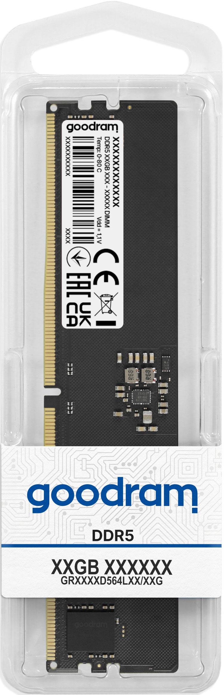 Goodram Pami?? DDR5 16GB/4800 CL40 - 16 GB geheugenmodule 1 x 16 GB 288-pin DIMM ECC (GR4800D564L40S/16G) thumbnail
