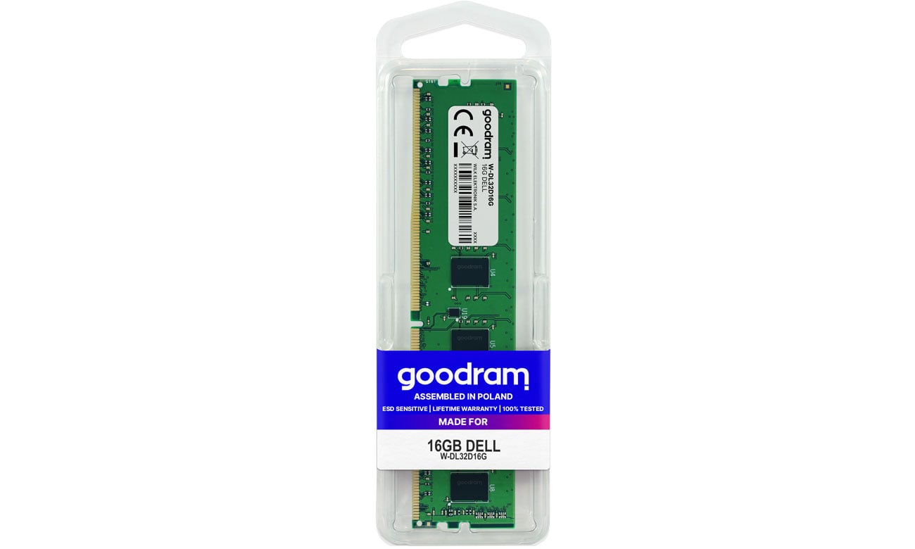 GOODRAM DED. DELL 16GB 3200MHz PC4-25600U DDR4 DIMM (W-DL32D16G) (W-DL32D16G) thumbnail