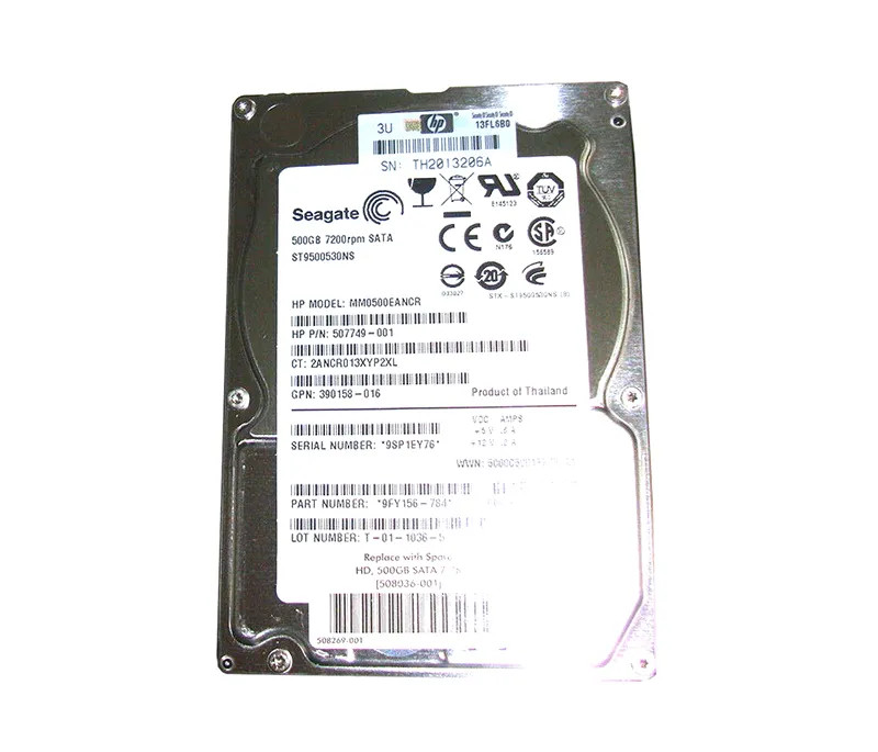 HP 508036-001 HP 500GB 7.2K 3G SFF SATA HDD (508036-001) thumbnail