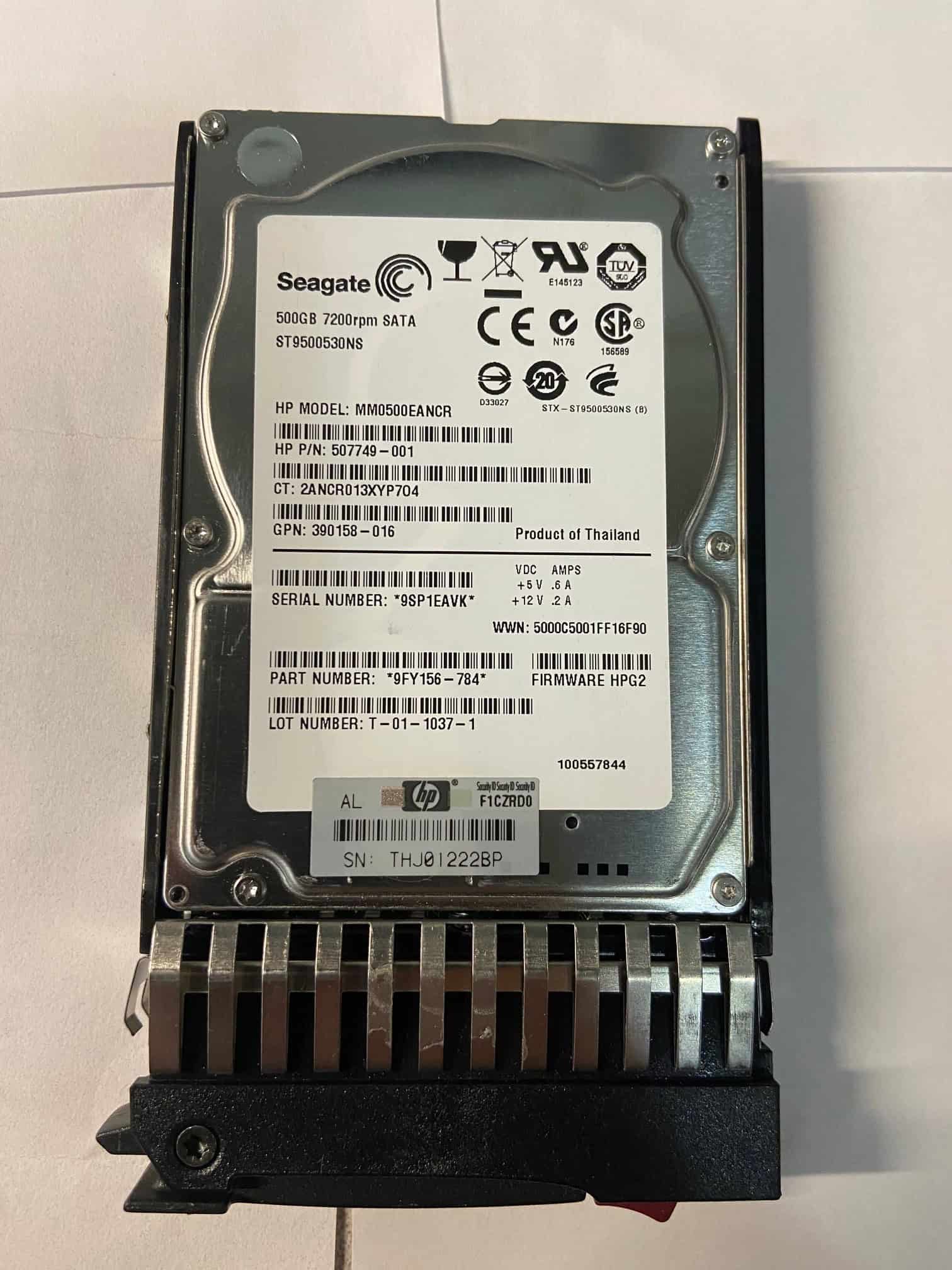HPE HDD 500GB 7.2K 3G SFF SATA (MM0500EANCR) thumbnail
