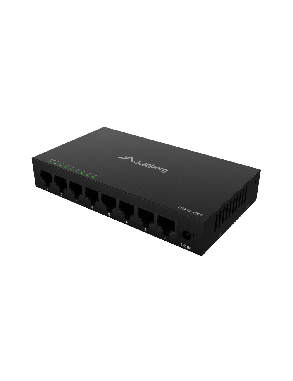 Lanberg 8x 1GB/s Gigabit Ethernet Cesktop 12V Unmanaged Switch Metal Housing (DSM1-1008) thumbnail