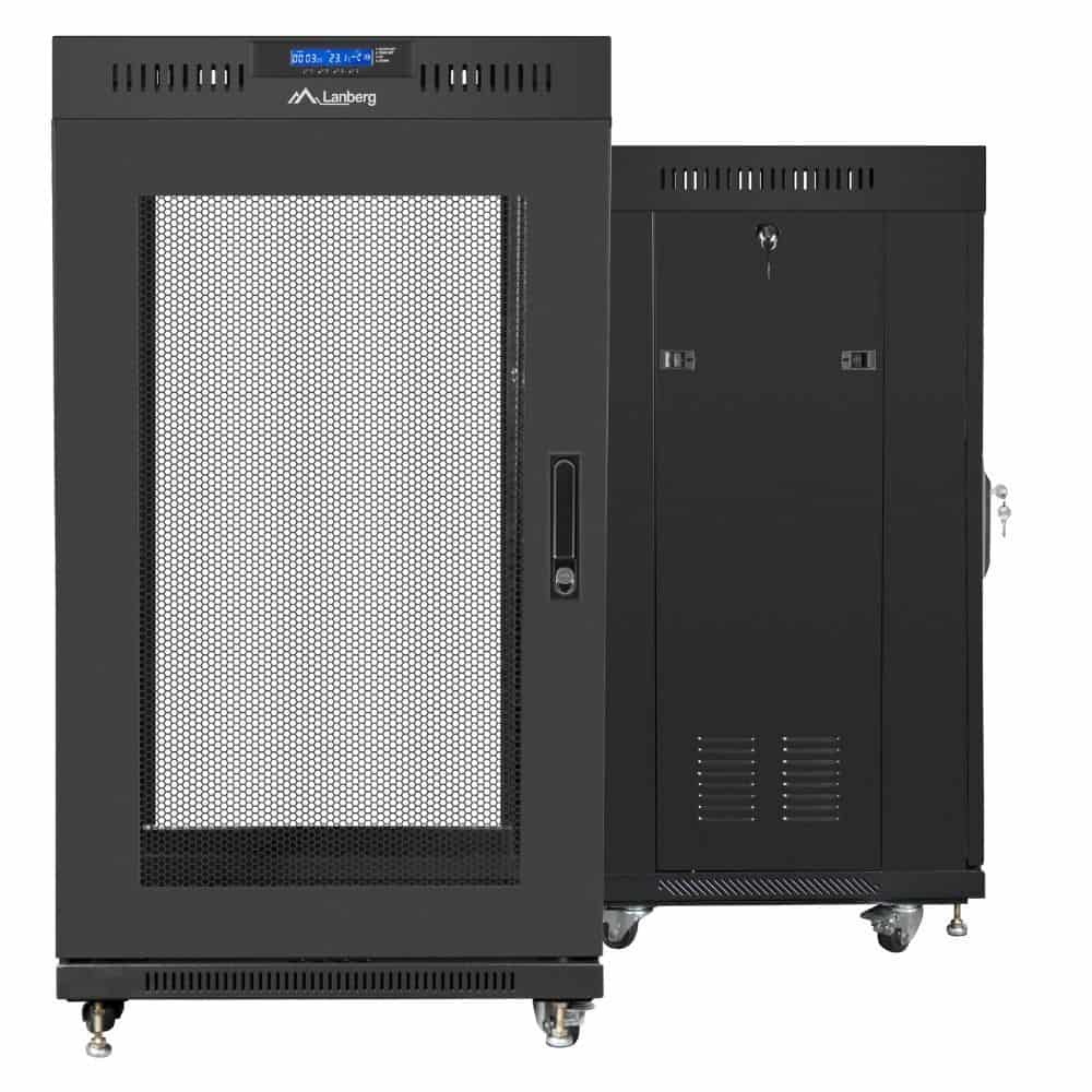LANBERG Rack Cabinet 19inch Free-Standing 22U/600X600 Flat Pack with Mesh Door LCD Blac (FF01-6622-23BL) thumbnail