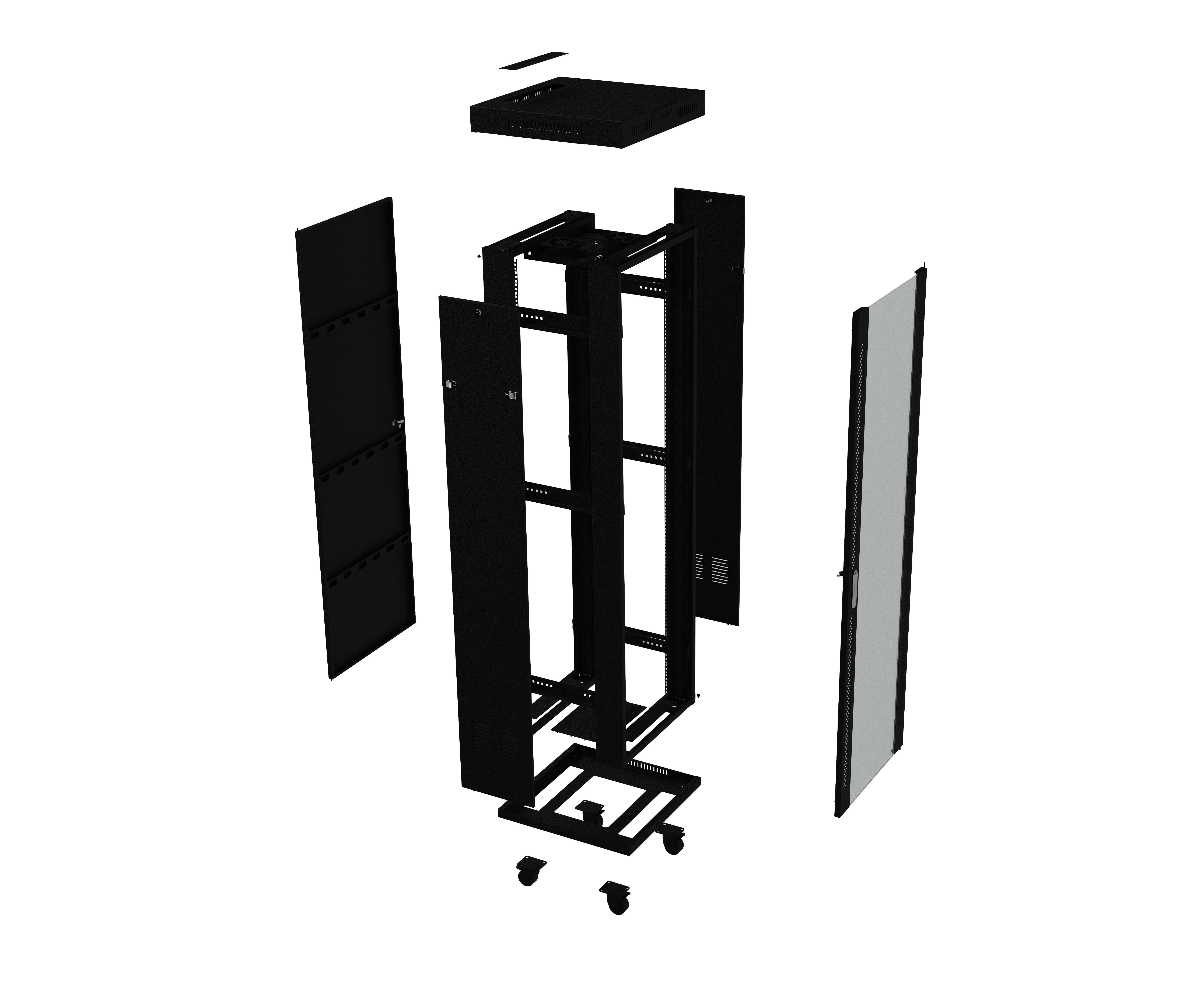LANBERG 19inch 42U 600x600 LCD Rack Cabinet Perforated Door (FF01-6642-23BL) thumbnail
