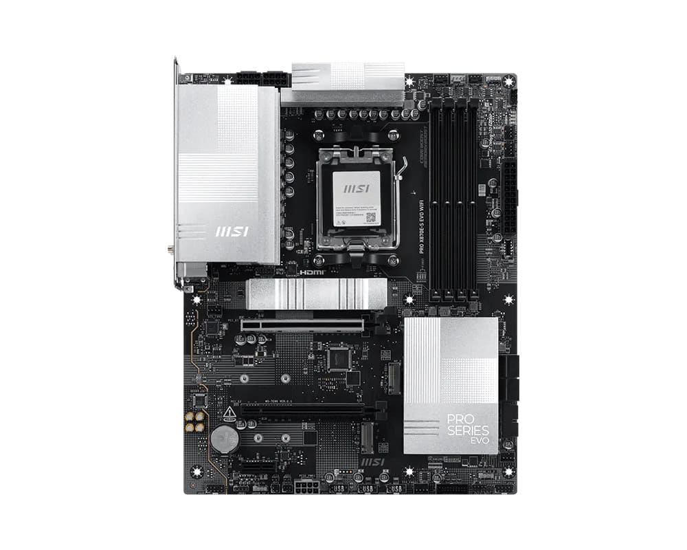 MSI PRO X870E-S EVO WIFI moederbord AMD X870E Socket AM5 ATX (PRO X870E-S EVO WIFI) thumbnail