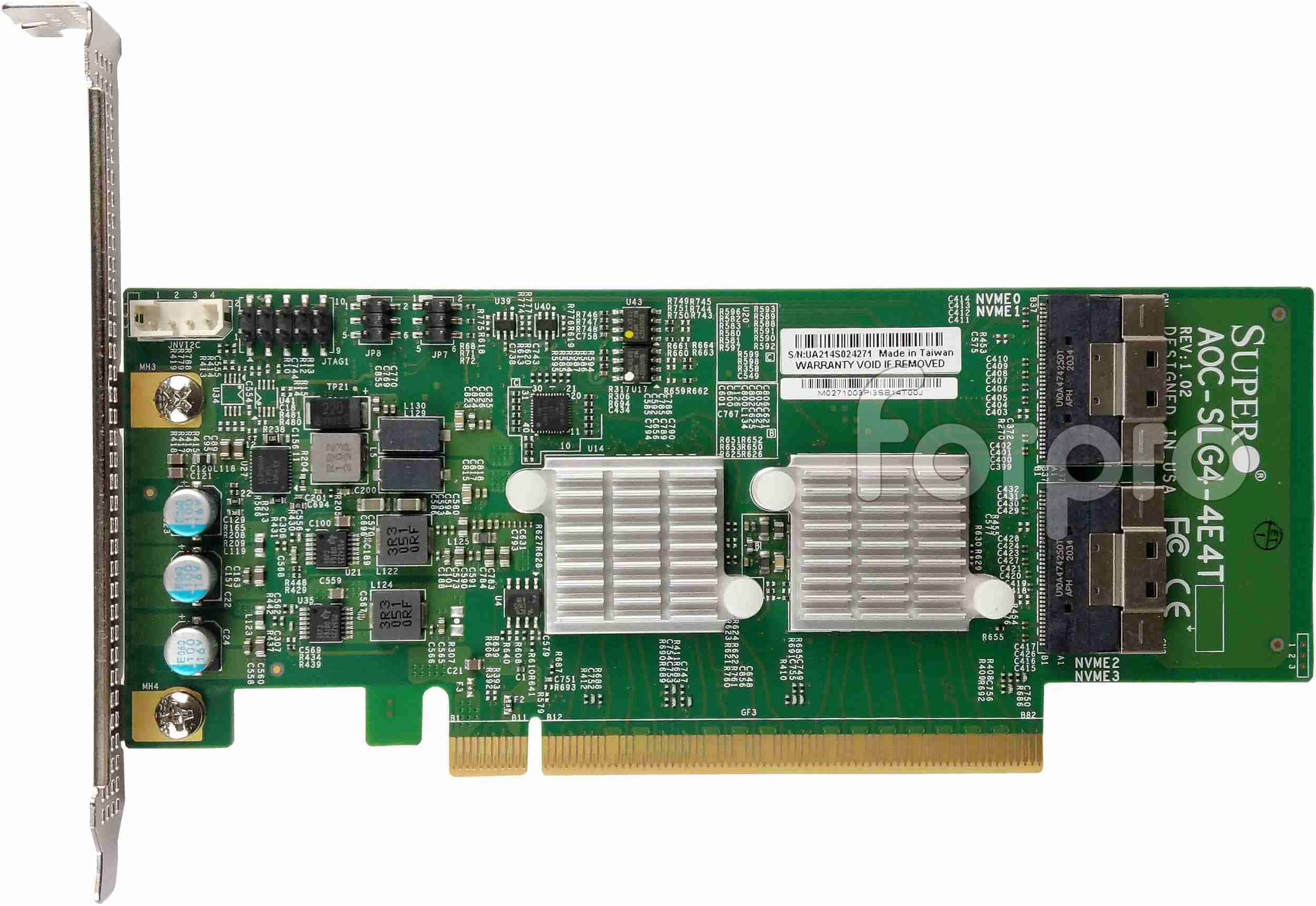 Super Micro 4-port NVMe SSD low profile PCIe 4.0 x16 AOC-SLG4-4E4T-O (AOC-SLG4-4E4T-O) thumbnail