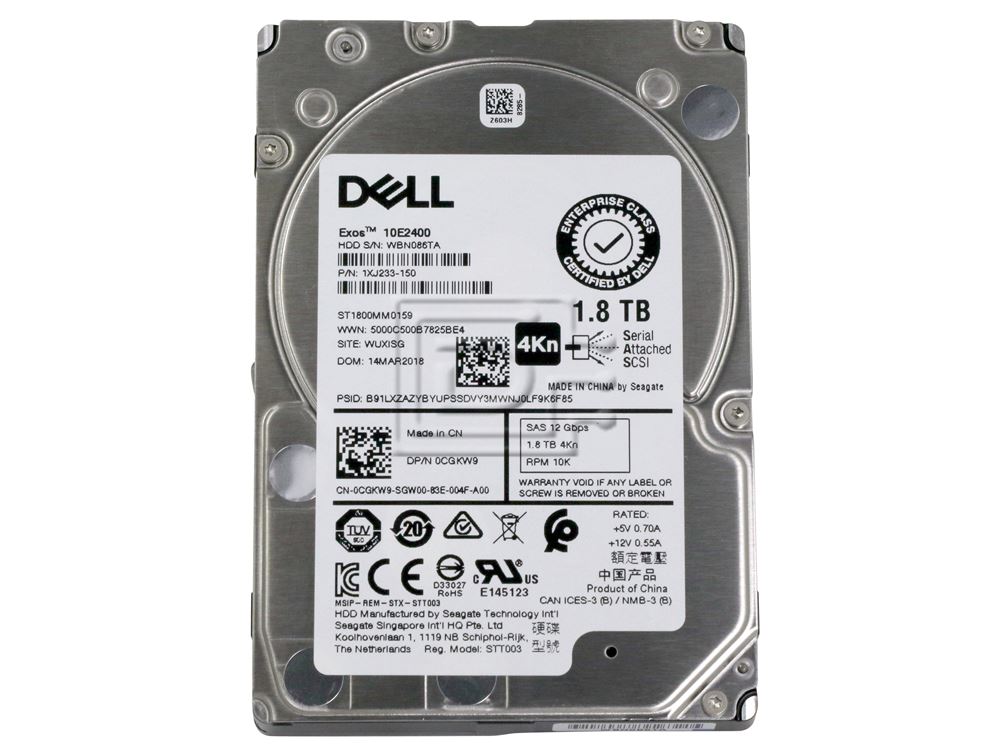 Dell 1.8TB 10K 12G 512e SAS (ST1800MM0159-RFB) thumbnail