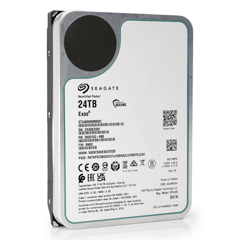 Seagate Exos ST24000NM000C 24TB 7.2K RPM SATA 6Gb/s 512e 3.5in Hard Drive (ST24000NM000C) thumbnail