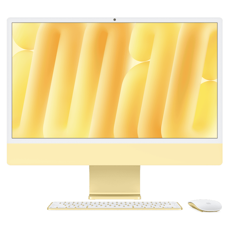 APPLE iMac Z1E3 59,62cm 23,5Zoll Standardglas M4 8C CPU/8C GPU/16C N.E. 16GB 256GB SSD Ohne Eth MM MaKey DE Gelb (Z1E3D/A) (Z1E3D/A) thumbnail
