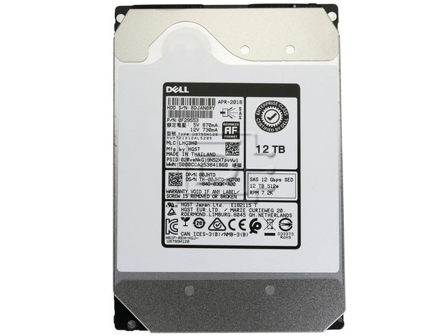 Dell G13 400-AXLL 12TB 7.2K RPM SAS 12Gb/s 512e 256MB 3.5in Refurbished HDD (00JHTD_DELLG13_SR_12) thumbnail