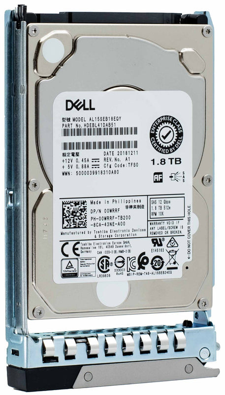 Dell G14 400-AVBZ 2.4TB 10K RPM SAS 12Gb/s 512e 256MB 2.5in Refurbished HDD (01D0F5_DELLG14_SR_8) thumbnail