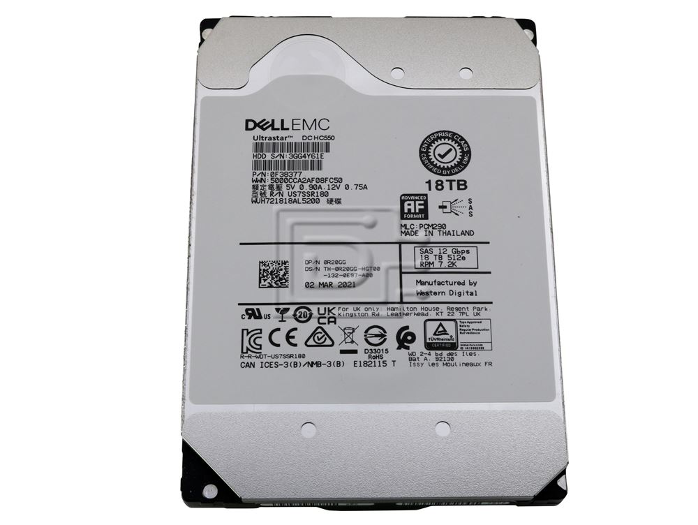 Dell G14 161-BBSE 8TB 7.2K RPM SAS 12Gb/s 512e 3.5in Refurbished HDD (0C5HD0_DELLG14_SR_18) thumbnail