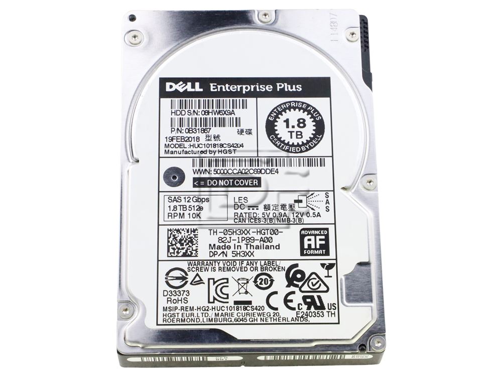 Dell G14 J9F57 16TB 7.2K RPM SAS 12Gb/s 512e 3.5in Recertified Hard Drive (0HNHWC_DELLG14_MR_18) thumbnail