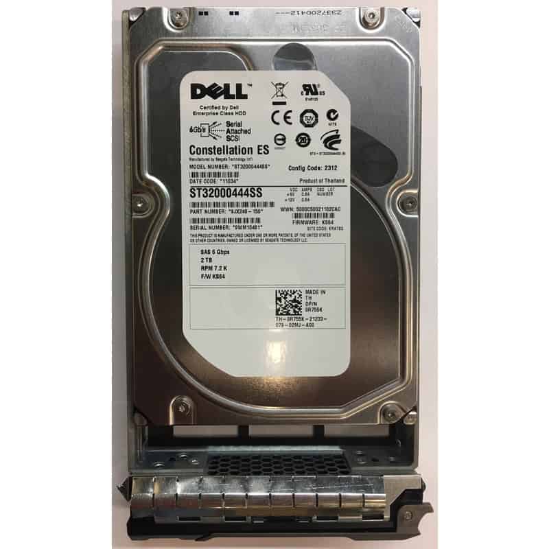 Dell G13 1P7DP 2TB 7.2K RPM SAS 6Gb/s 512n 128MB 3.5 NearLine Hard Drive (0R755K) thumbnail
