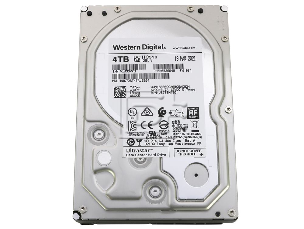 Western Digital WD HD3.5 SAS3  4TB HUS726T4TAL5204/512e (Di) (0B36048) thumbnail