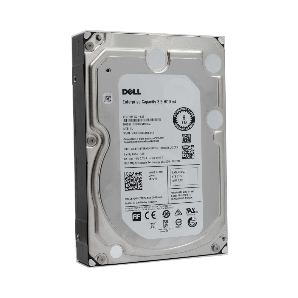 Dell Enterprise Capacity ST6000NM0024 6FDT5 6TB 7.2K RPM SATA 6Gb/s 512e 3.5in Hard Drive (6FDT5-6FDT5) thumbnail