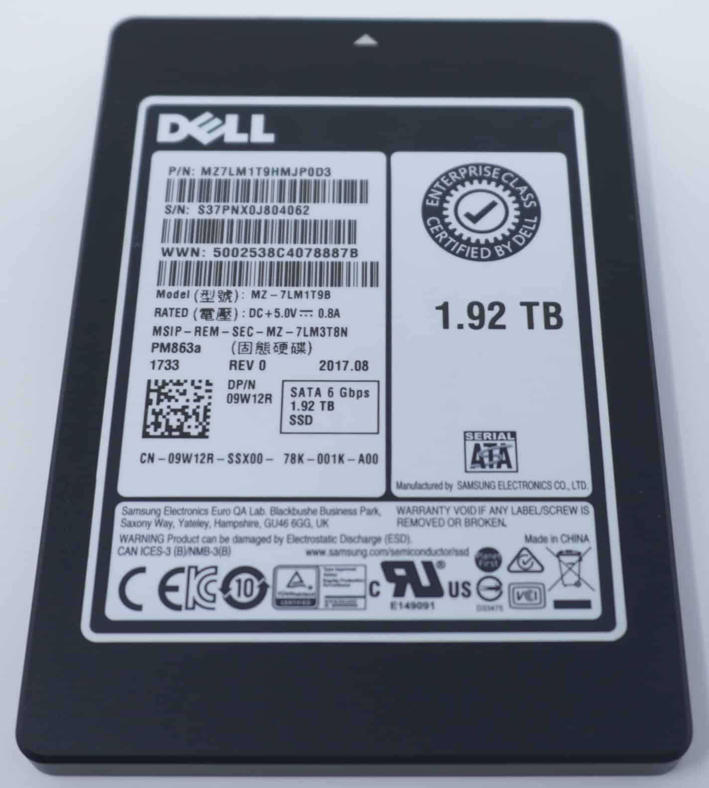 Dell G13 0K5P0T 1.92TB SATA 6Gb/s 2.5 Solid State Drive (9W12R) thumbnail