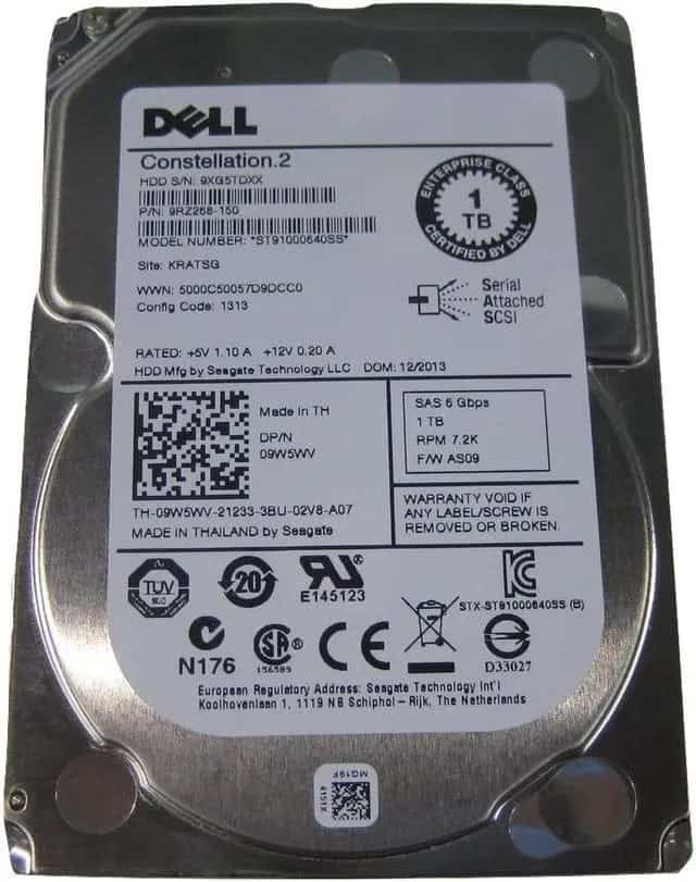 Dell G13 9W5WV 1TB 7.2K RPM SAS 6Gb/s 64MB 2.5 Hard Drive (9W5WV) thumbnail