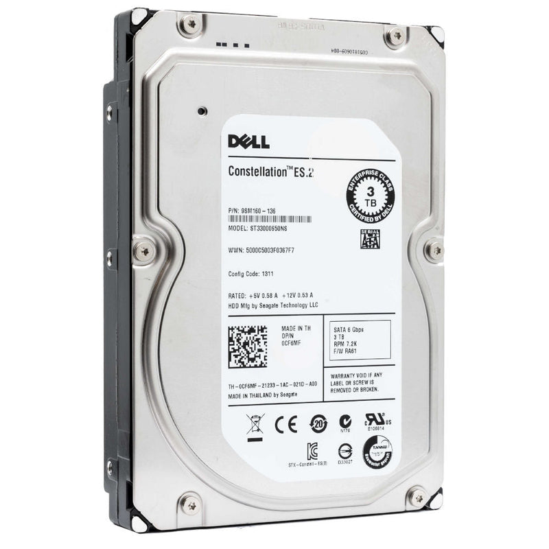 Dell Constellation ES.2 CF6MF 3TB 7.2K RPM SATA 6Gb/s 512n 3.5in Hard Drive (CF6MF-CF6MF) thumbnail