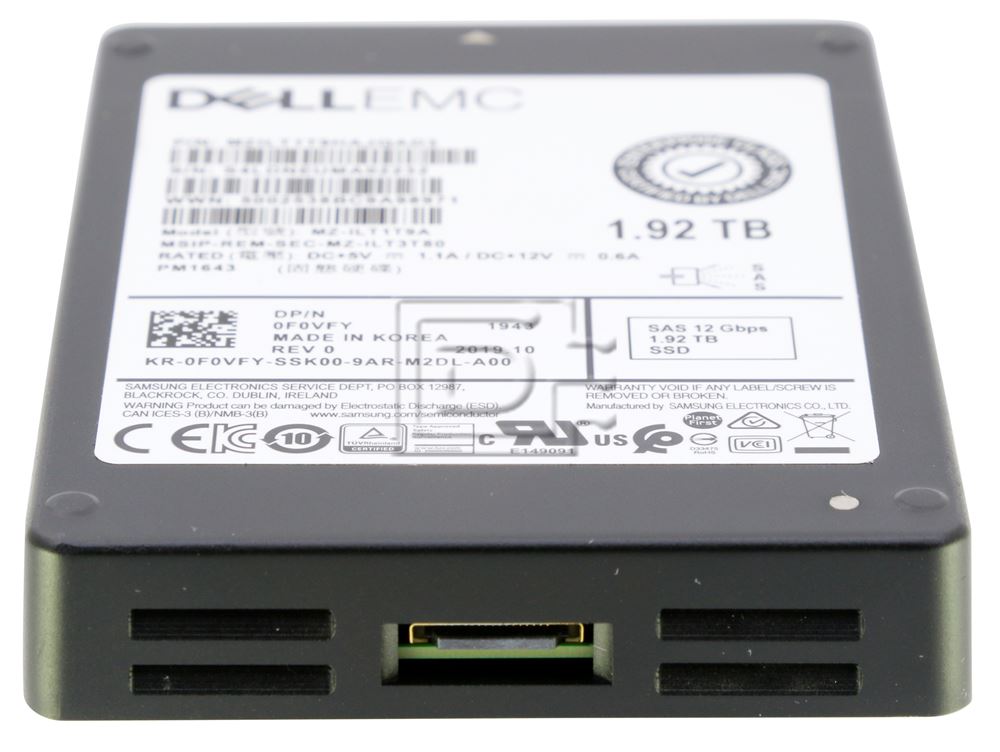Dell PM1643 F0VFY MZILT1T9HAJQAD3 1.92TB SAS 12Gb/s 2.5in Solid State Drive (F0VFY_NOTRAY) thumbnail