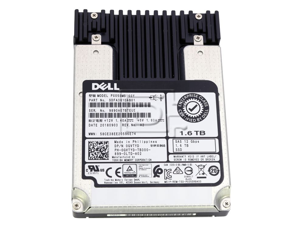 Dell G13 0VHYTT 1.6TB SAS 12Gb/s 2.5 Solid State Drive (FN72J-0VHYTT) thumbnail