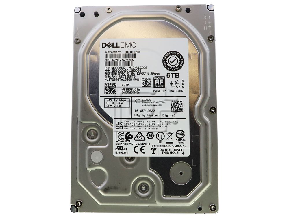 Dell HUS726T6TAL5200 0B36055 6TB 7.2K RPM SAS 12Gb/s 512e 3.5in Hard Drive (HUS726T6TAL5200) thumbnail