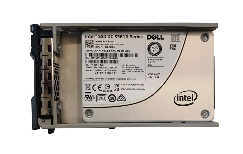 Dell G13 2CC4N SSDSC2BX016T4R 1.6TB SATA 6Gb/s 2.5 AES 256-bit Solid State Drive (SSDSC2BX016T4R) thumbnail