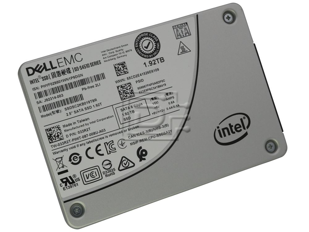 Dell G14 345-BEFC SSDSC2KG019T8R 1.92TB SATA 6Gb/s 3D TLC 3DWPD 2.5in Recertified Solid State Drive (SSDSC2KG019T8R-DELL_G14_MR_63) thumbnail