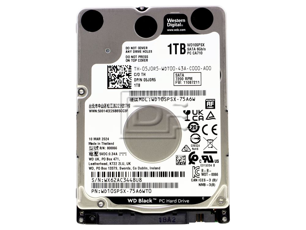 Western Digital WD Black/1TB/HDD/2.5/SATA/7200 RPM/5R (WD10SPSX) thumbnail
