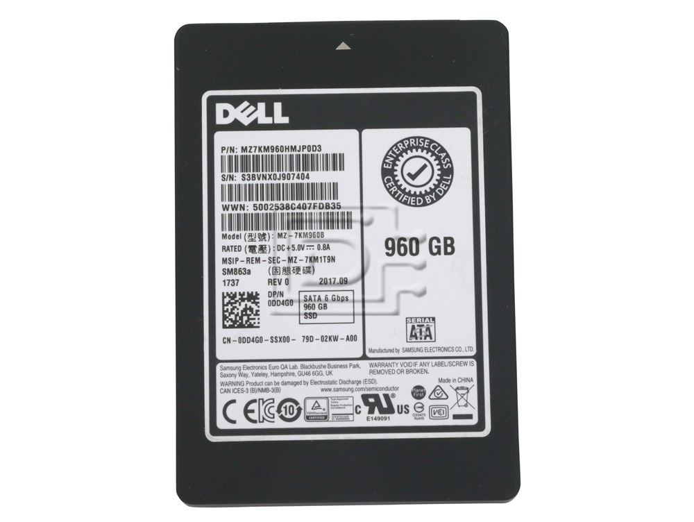 Dell G13 400-BCSS SSDSC2KG960G8R 960GB SATA 6Gb/s 3D TLC 3DWPD Hybrid 3.5in Solid State Drive (SSDSC2KG960G8R-DELL_G13_CONVERT_NB_31) thumbnail