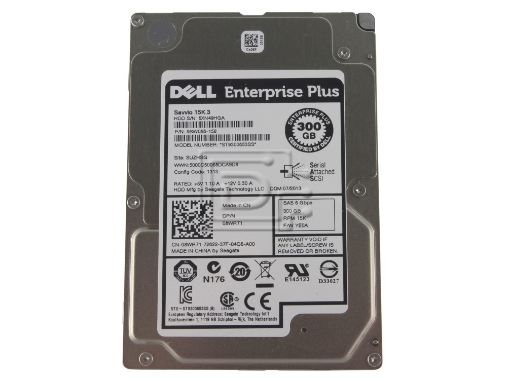 Dell 8WR71 ST9300653SS 300GB 15K RPM SAS 6Gb/s 64MB 2.5 Hard Drive (ST9300653SS) thumbnail
