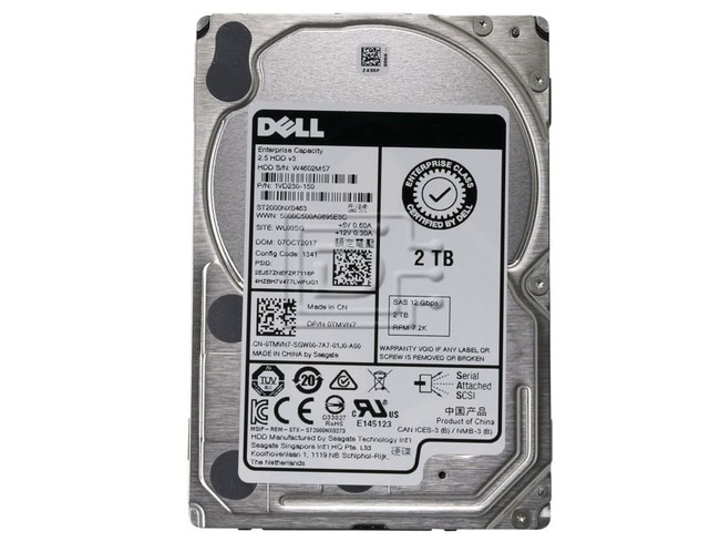 Dell G13 ST2000NX0463 2TB 7.2K RPM SAS 12Gb/s 512n 2.5 NearLine Hard Drive (Y6W8N-DELLST2000NX0463) thumbnail
