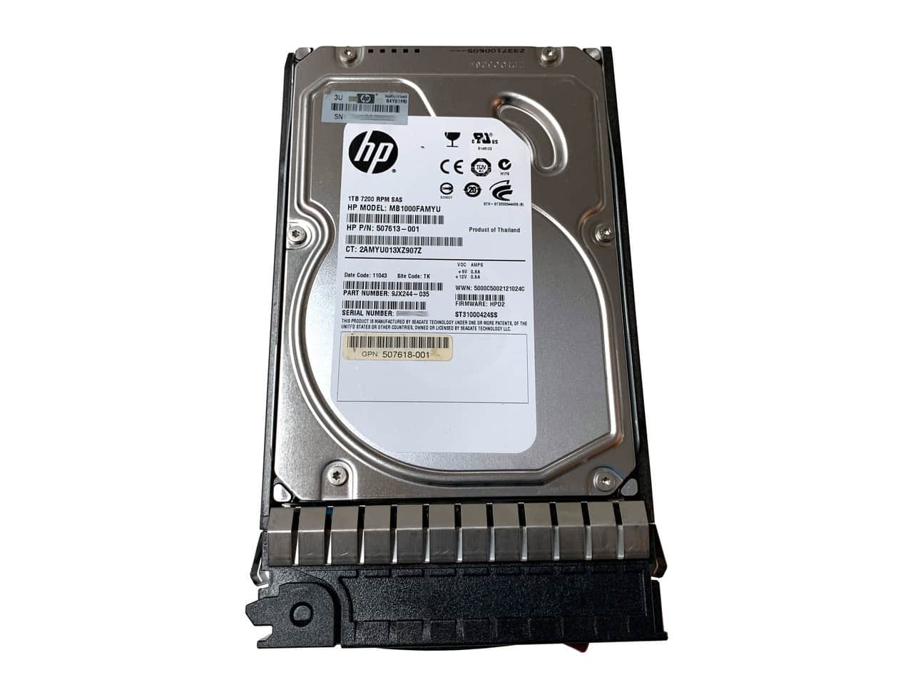 HP Gen7 507616-B21 2TB 7.2K RPM SAS 6Gb/s 3.5 Hard Drive (507616B21) thumbnail