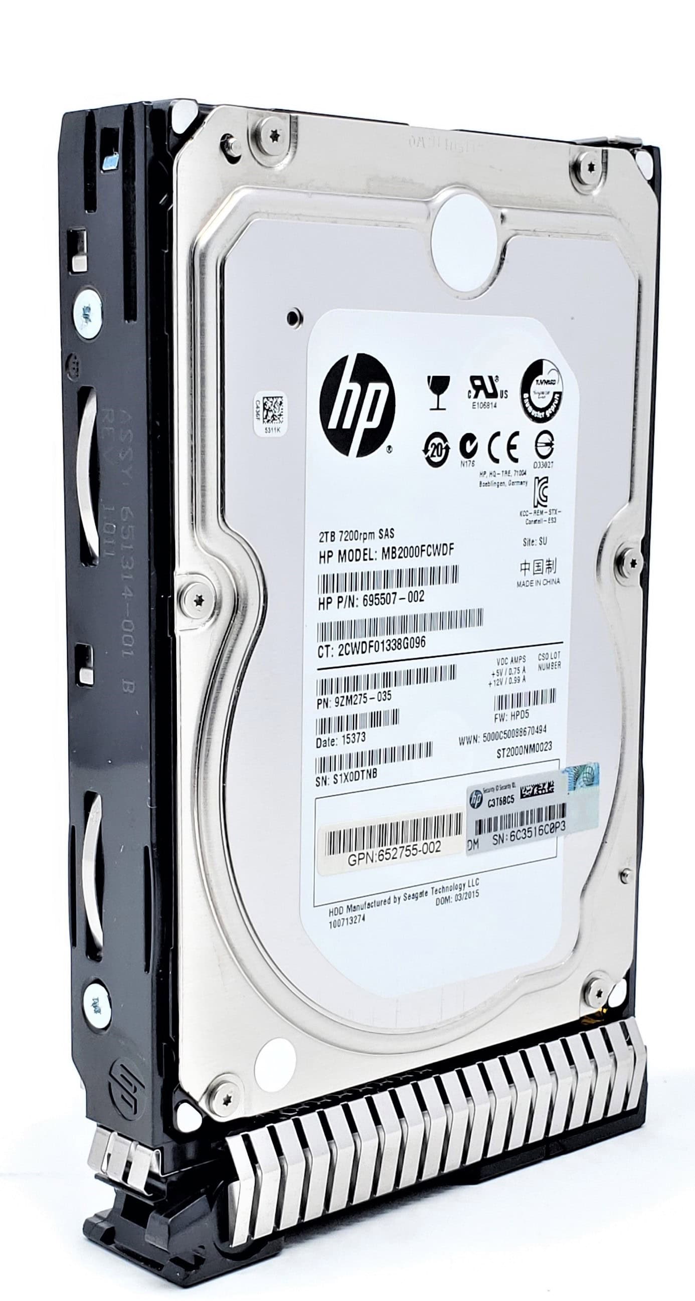 HP Gen8 653948-001 2TB 7.2K RPM SAS 6Gb/s 3.5 Hard Drive (652757B21-653948001) thumbnail