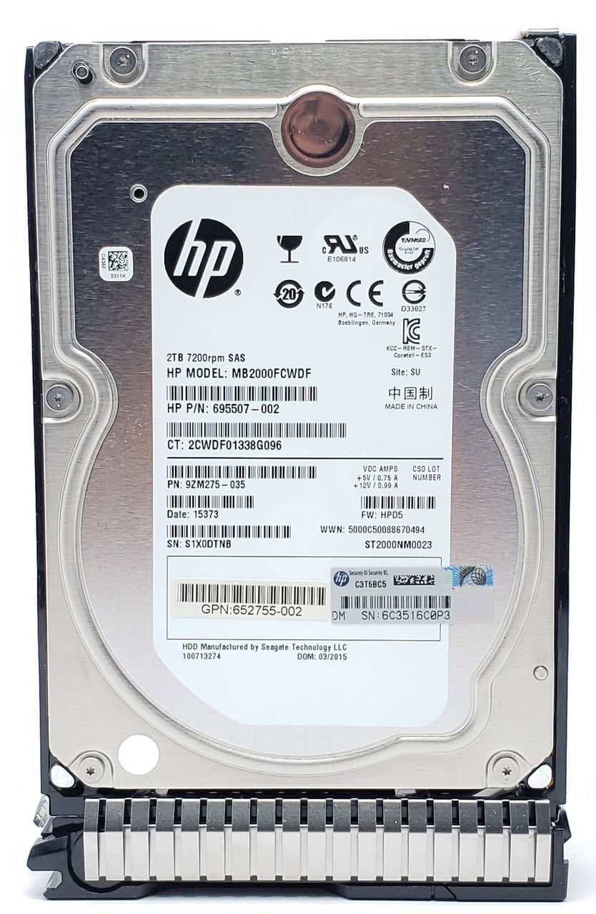 HP Gen8 MB2000FCQPF 2TB 7.2K RPM SAS 6Gb/s 3.5 Hard Drive (652757B21-MB2000FCQPF) thumbnail