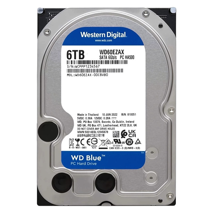 Western Digital WD Blue 6TB SATA 8.9cm 3.5Zoll PC 6 Gb/s PC HDD (WD60EZAX) thumbnail
