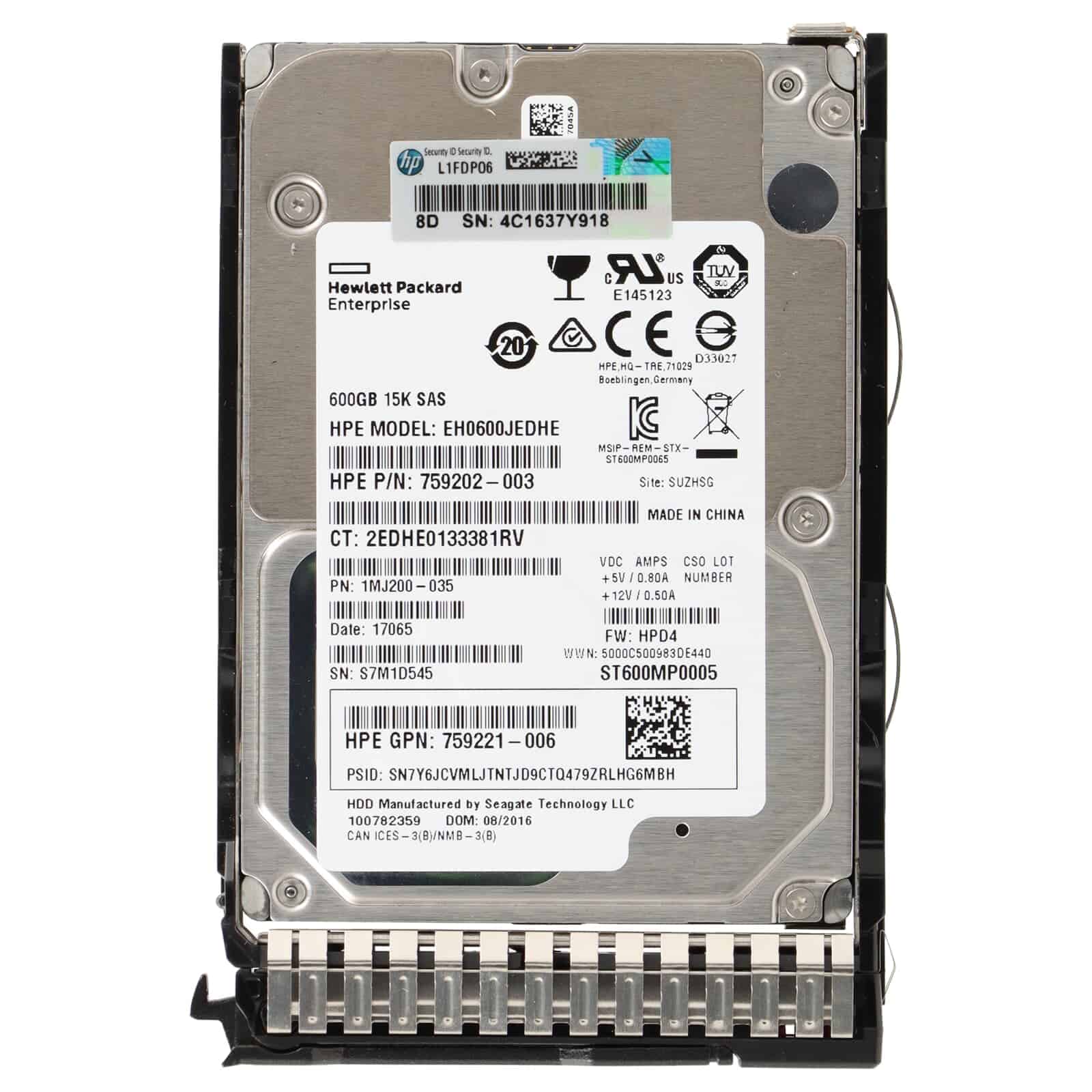 HP Gen8 759548-001 600GB 15K RPM SAS 12Gb/s 2.5 Hard Drive (759548001) thumbnail