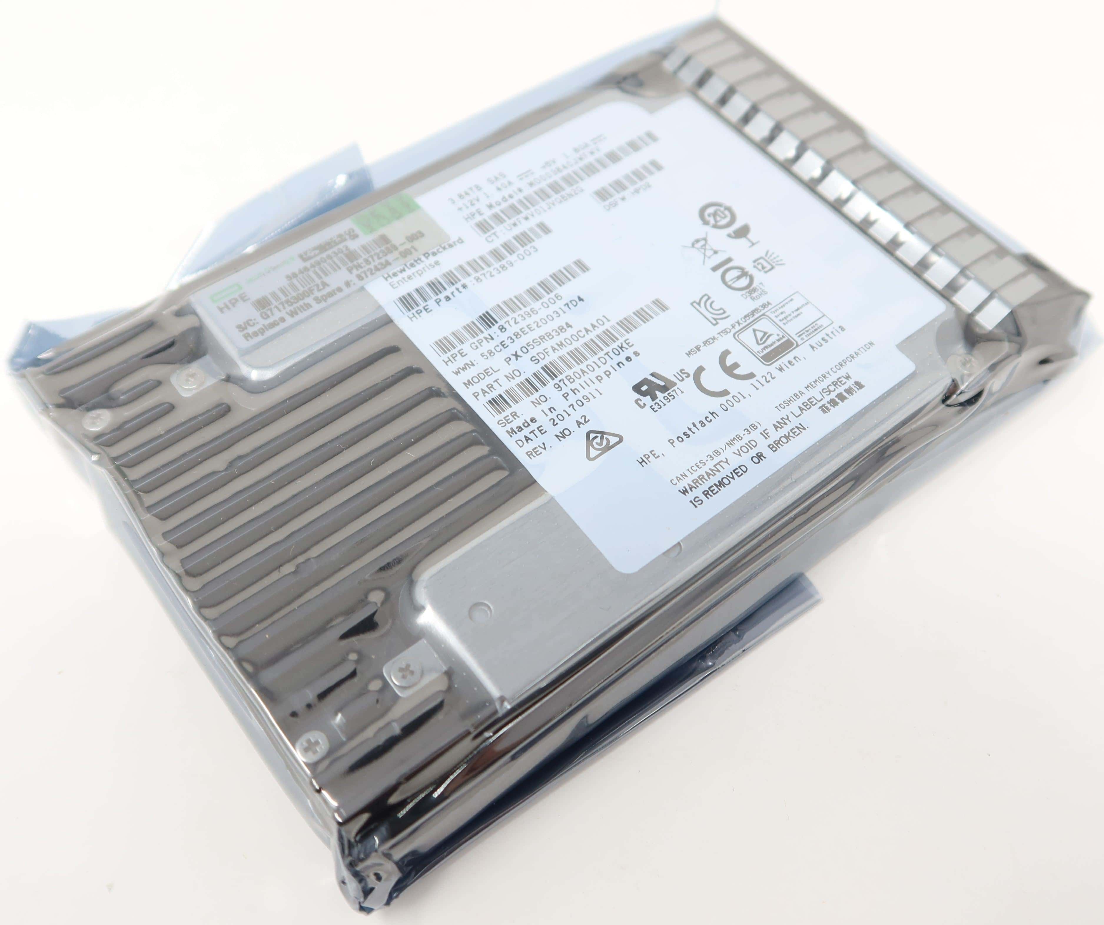 HP Gen8 872389-003 3.84TB SAS 12Gb/s 2.5 Read Intensive Solid State Drive (872434-872389003) thumbnail