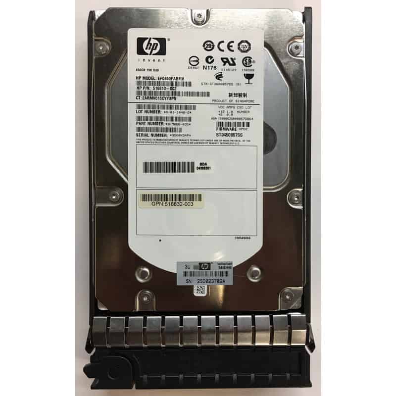 HP Gen8 EF0450FARMV 450GB 15K RPM SAS 6Gb/s 16MB 3.5 Hard Drive (EF0450FARMV) thumbnail