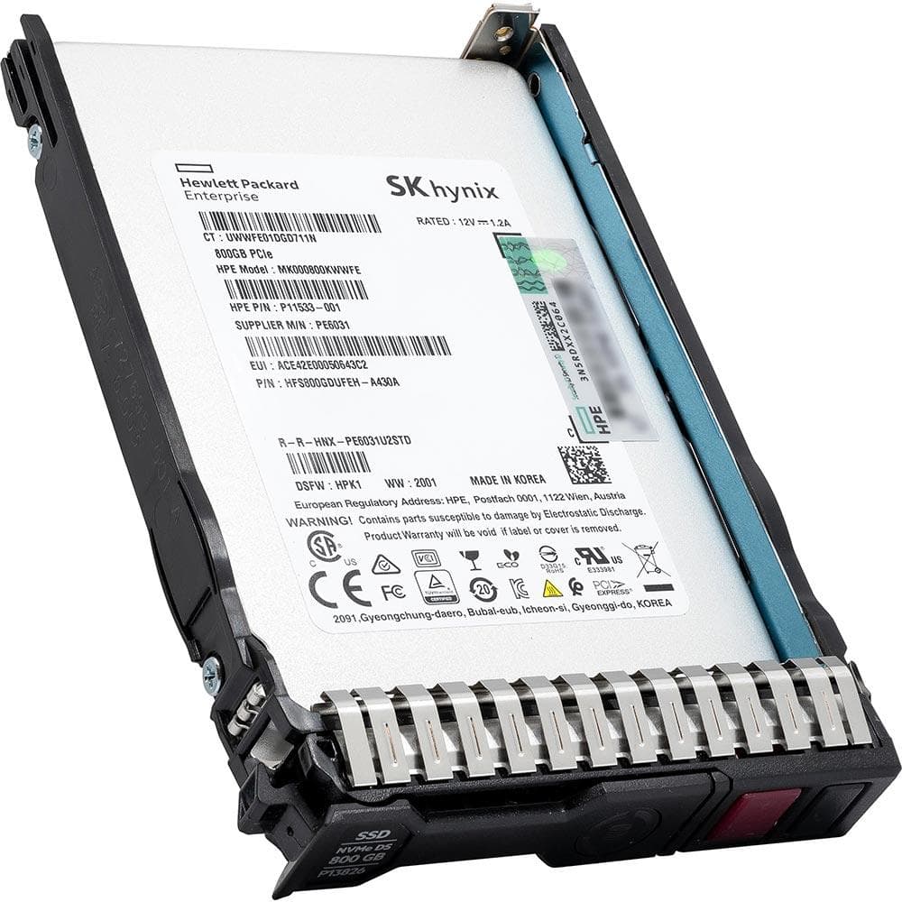 HP Gen10 P13668-B21 P11533-001 800GB PCIe Gen 3.1 x4 4GB/s Mixed Use U.2 NVMe 2.5in Solid State Drive (HFS800GDUFEH) thumbnail