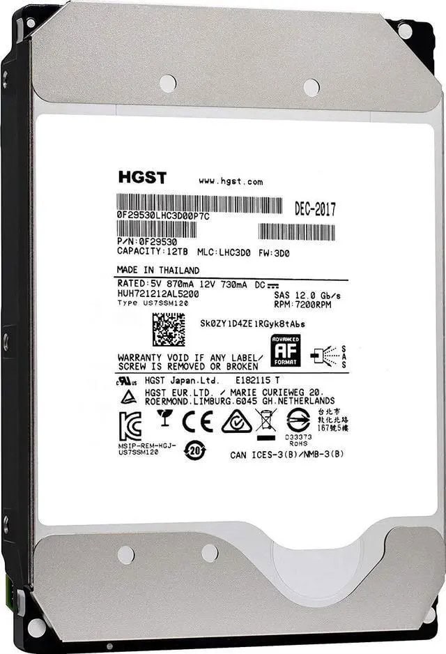 HP Generation 11 P10818-001 12TB 7.2K RPM SAS 12Gb/s 512e 256MB 3.5in HDD (HUH721212AL5204-0F29534-HP_HPG11_NB_2) thumbnail